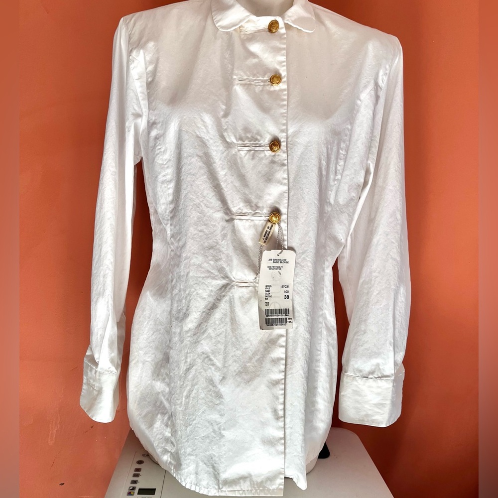 Laurel Escada Vintage Cotton Military Tunic Top Shirt - NWT